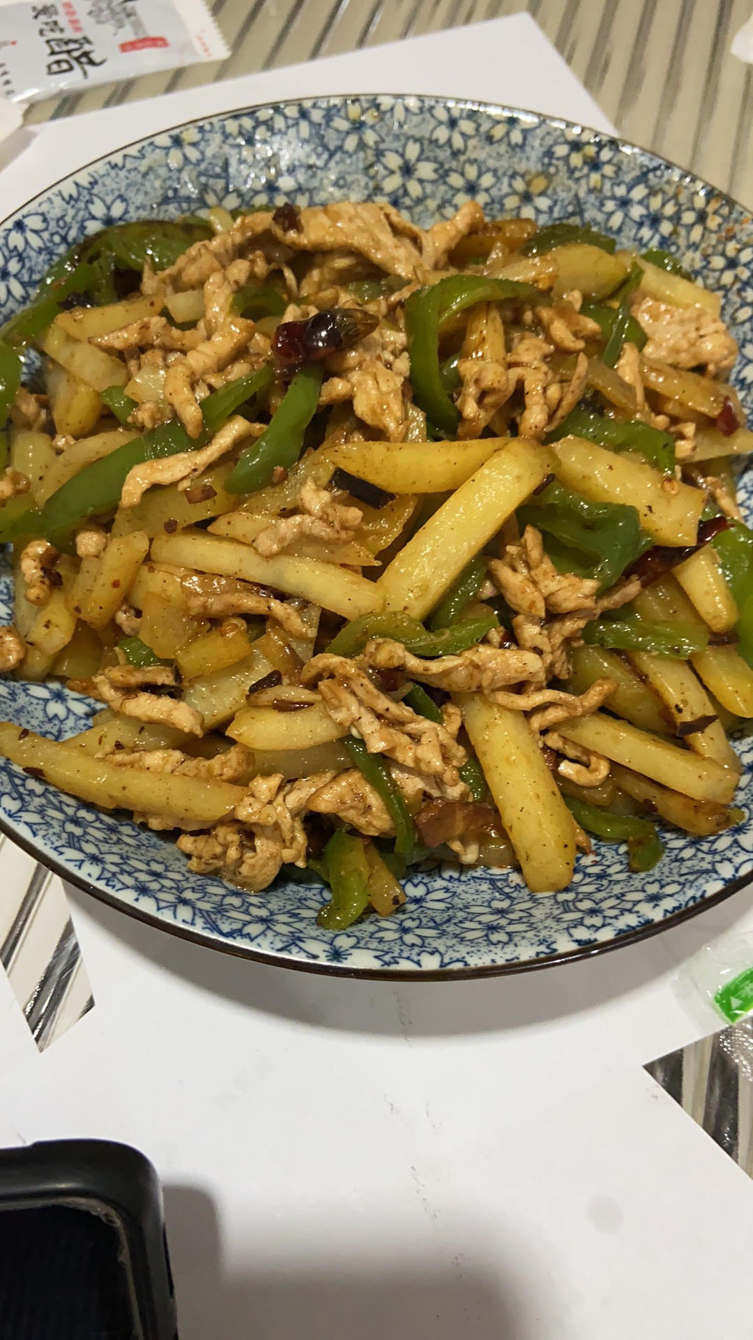 青椒土豆炒肉丝