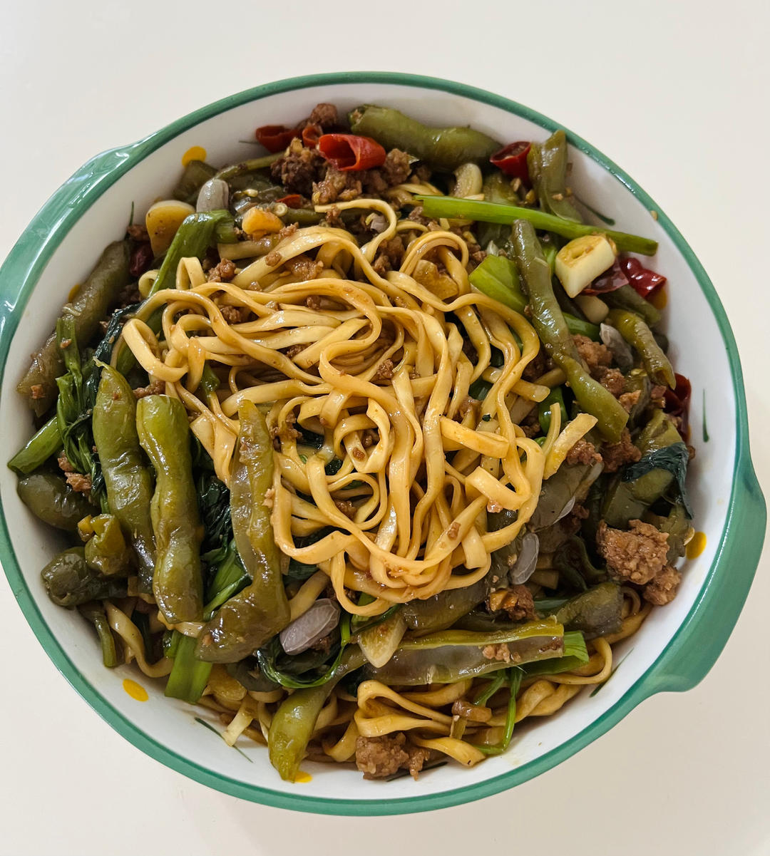 地道老北京扁豆焖面 豆角焖面 太好吃小心吃撑哦