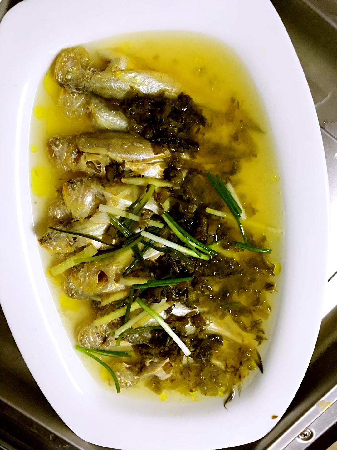 清蒸雪菜子梅鱼的做法