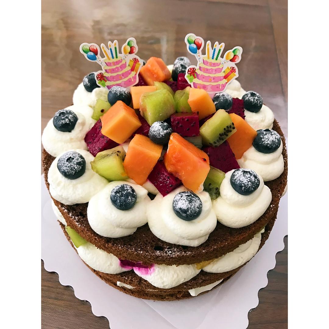 草莓玫瑰裸蛋糕（图文+视频）