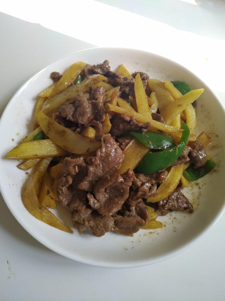 对方热爱上班做的孜然土豆炒牛肉