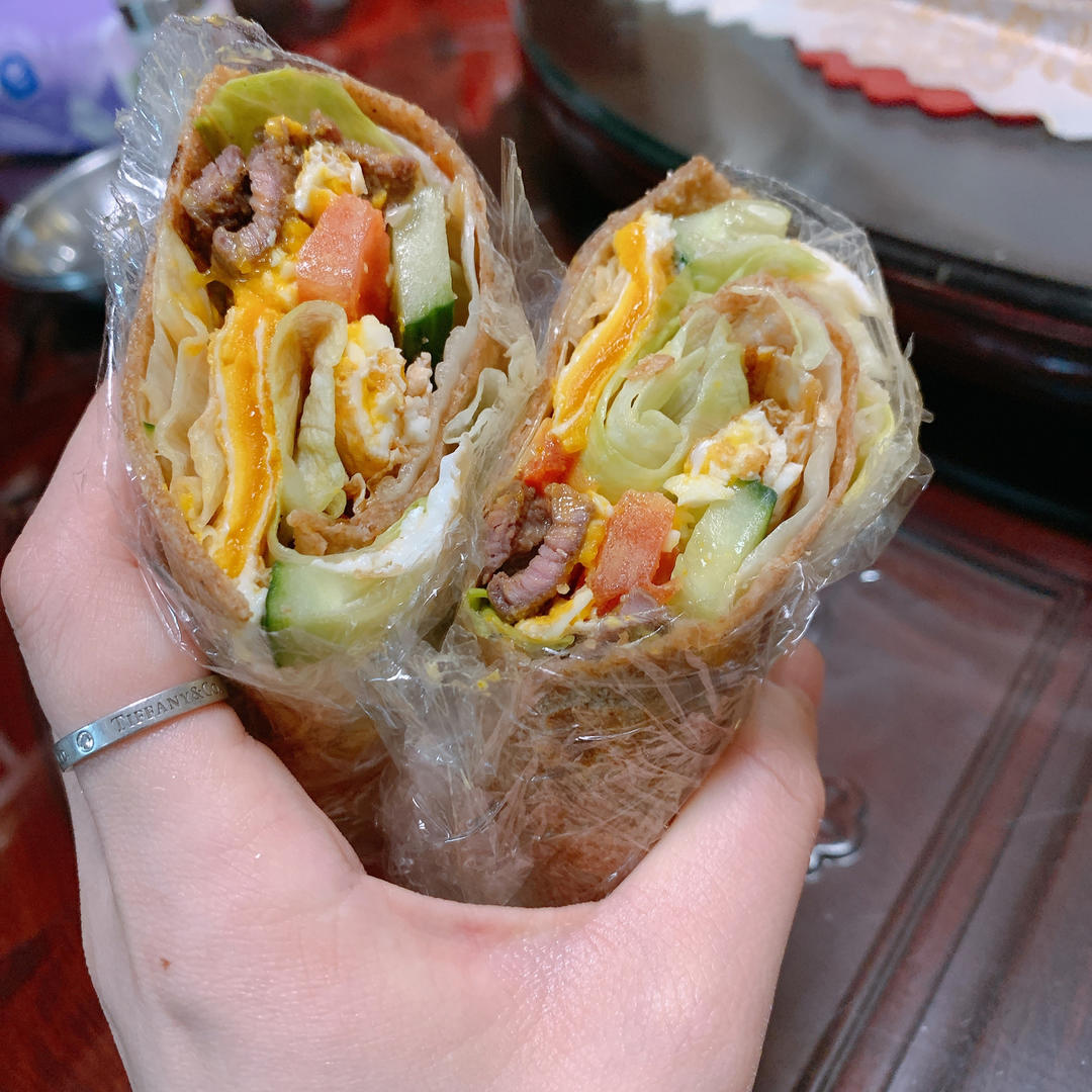 减脂期自制100%全麦卷饼