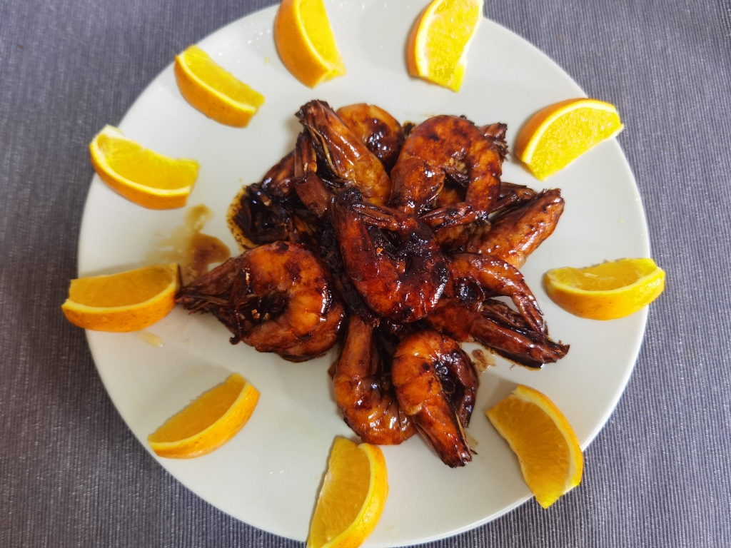 橙香油焖大虾的做法