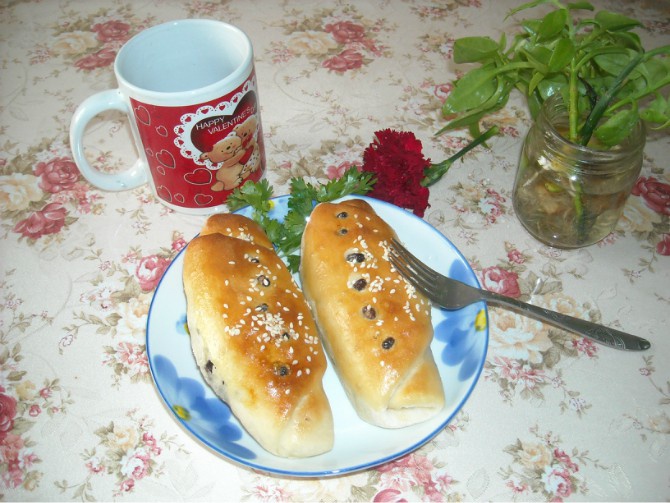 蜜豆面包卷