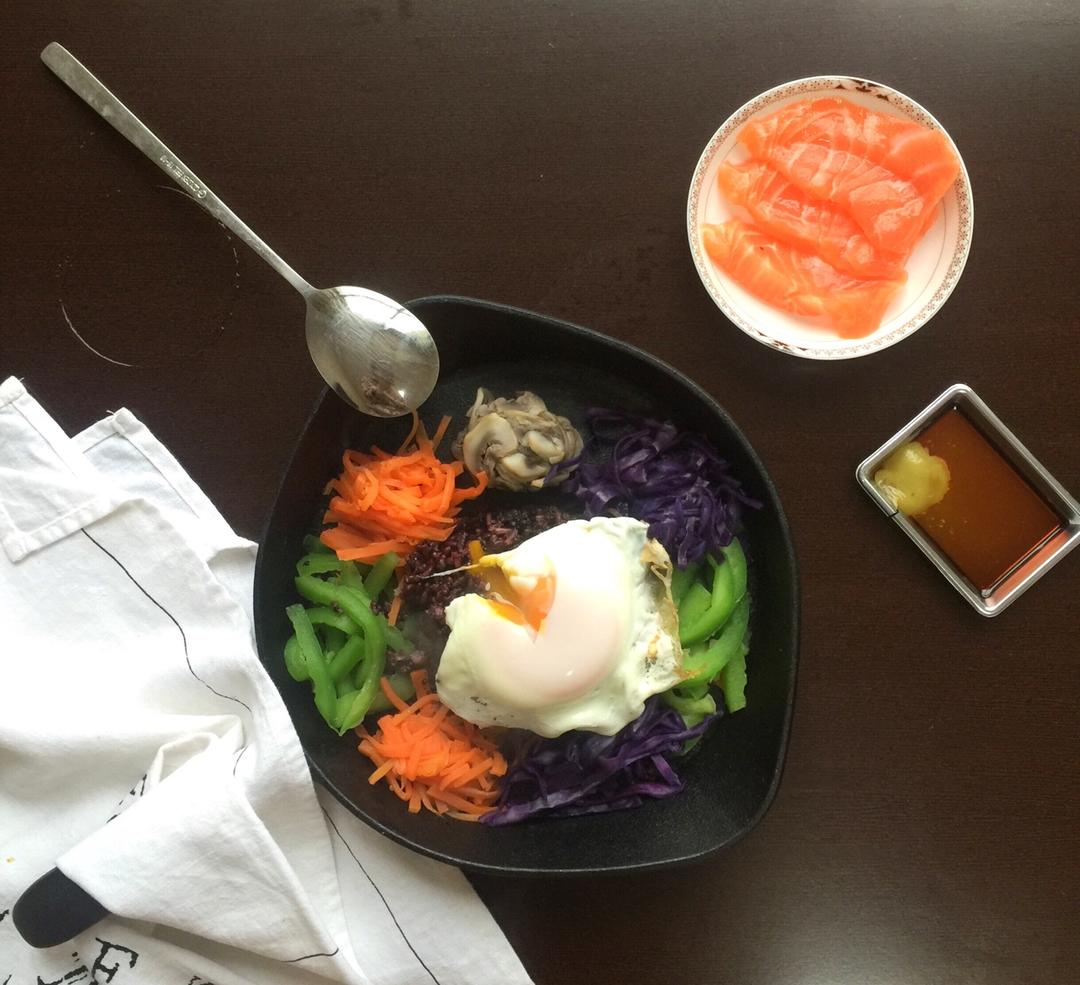 日式三文鱼芥末杂粮拌饭的做法