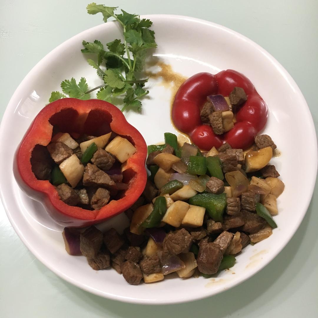 黑椒杏鲍菇牛肉粒