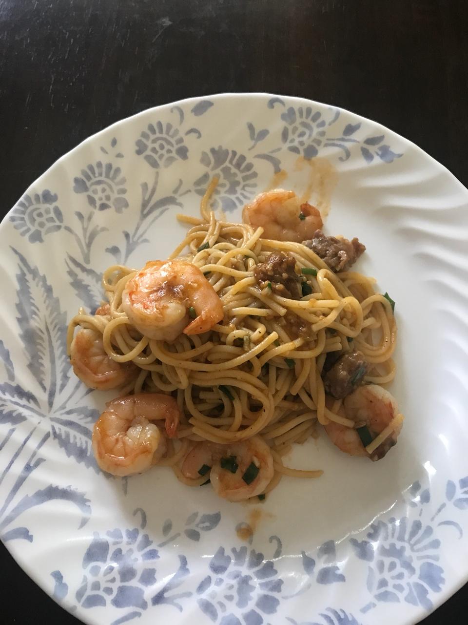 虾仁番茄意大利面