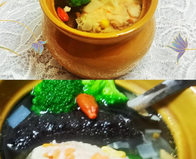 瓦罐海参肉丸汤的做法