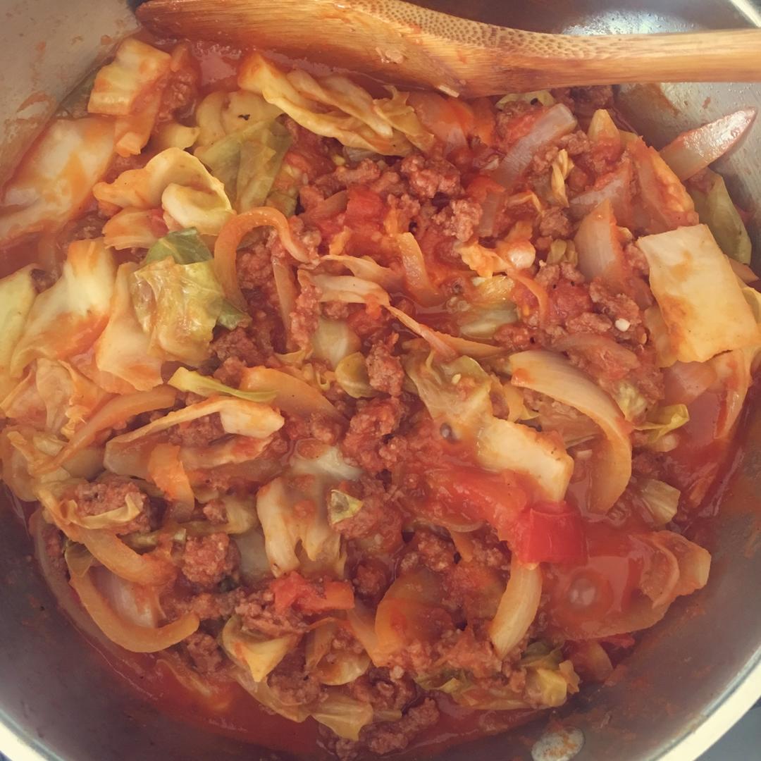 【健康三餐】番茄圆白菜肉酱闷饭