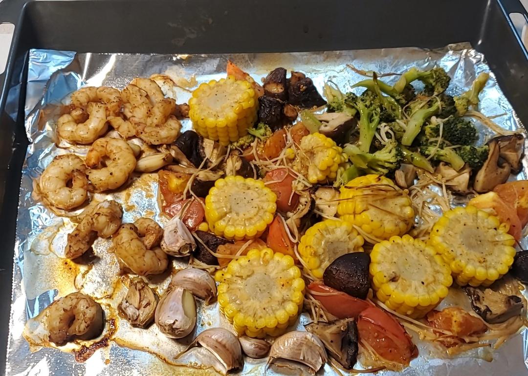 低脂饱腹餐‼️鸡胸肉烤时蔬🔥好吃不怕胖