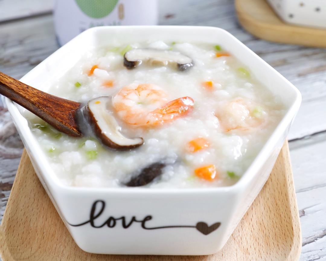 时蔬鲜虾粥的做法