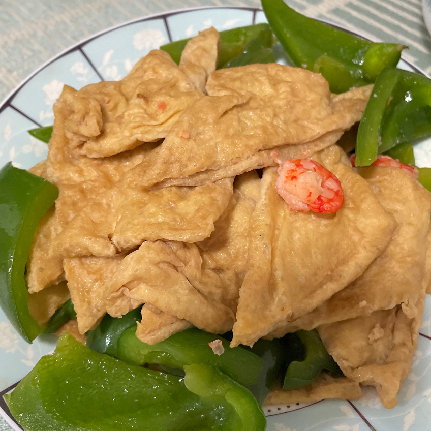 青椒油豆腐——这样做比肉还好吃的油豆腐