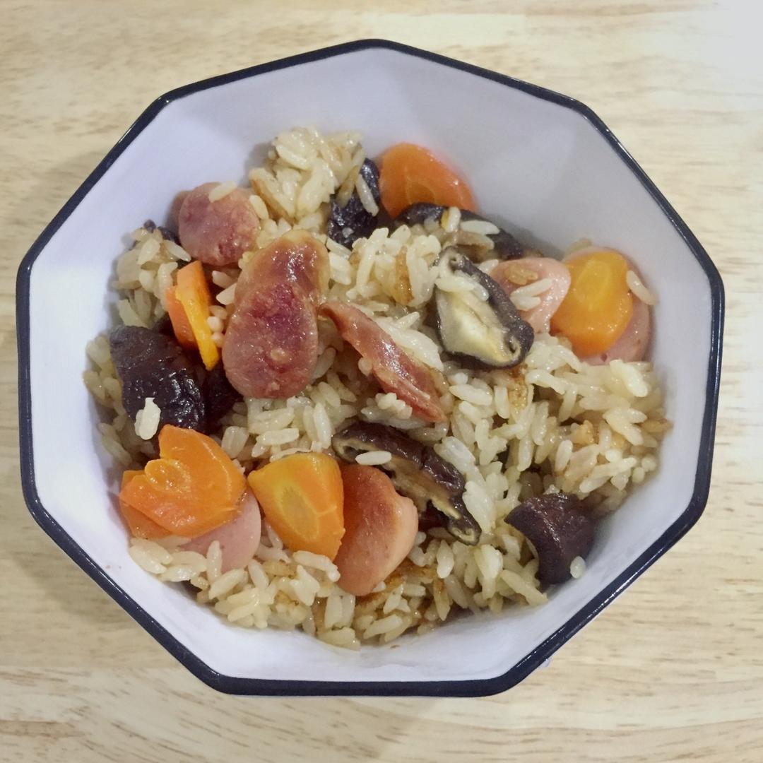 电饭锅版香菇腊肠饭