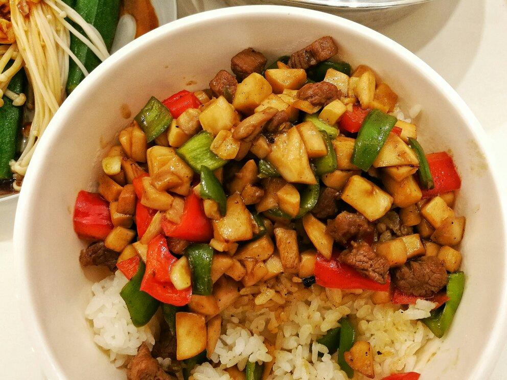 家常菜~杏鲍菇烧牛肉粒