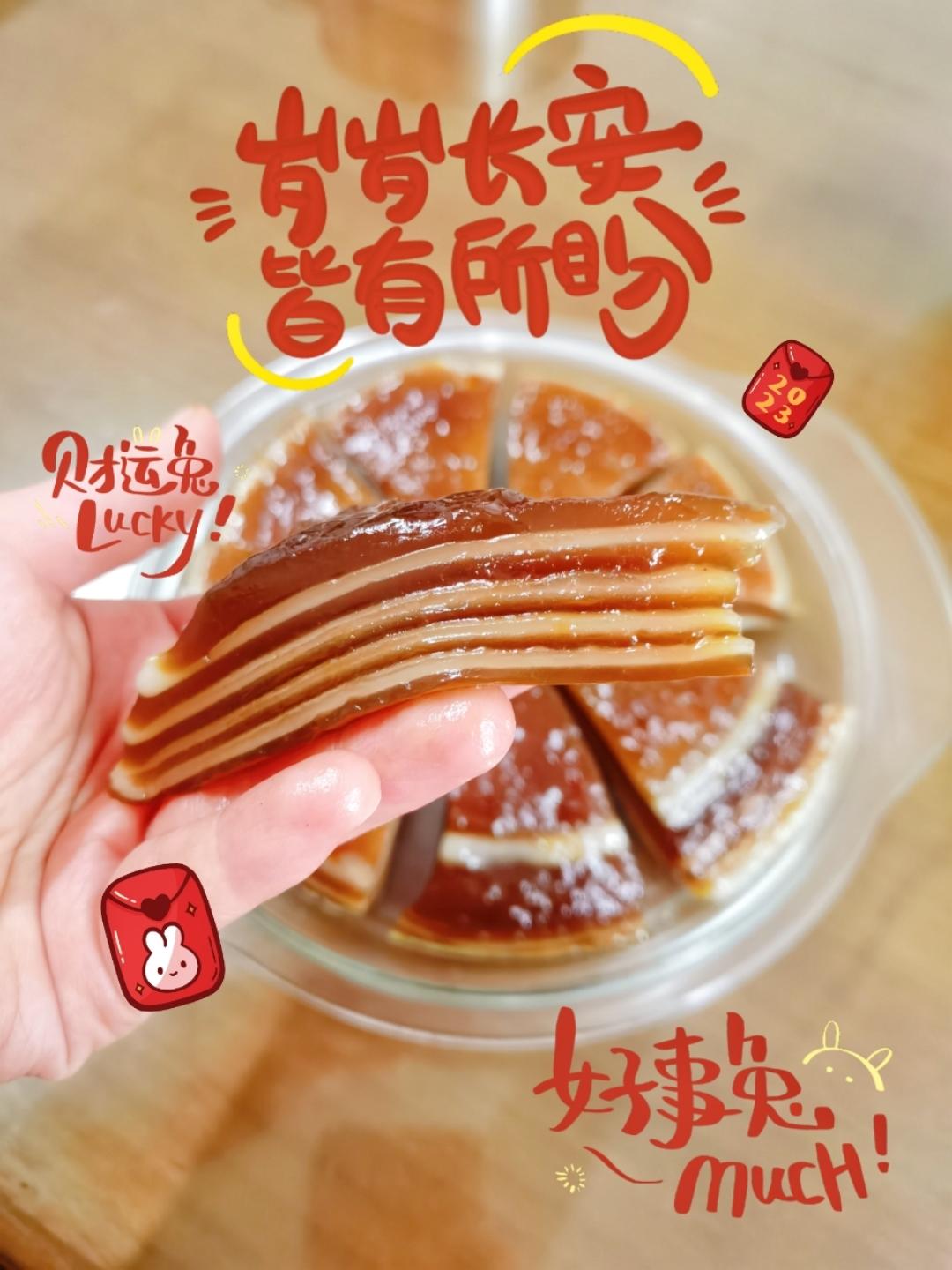 木薯粉红糖牛奶千层糕（无须熟浆超简单）
