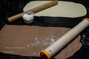 巧克力双色奶香花卷的做法 步骤5