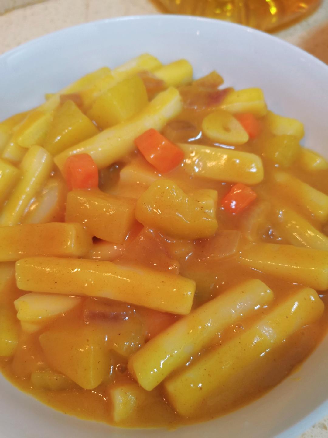 咖喱土豆+胡萝卜+年糕