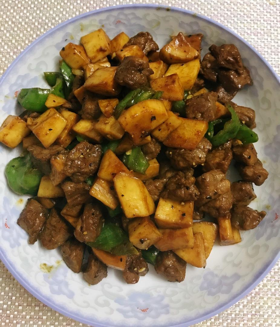 黑椒杏鲍菇牛肉粒