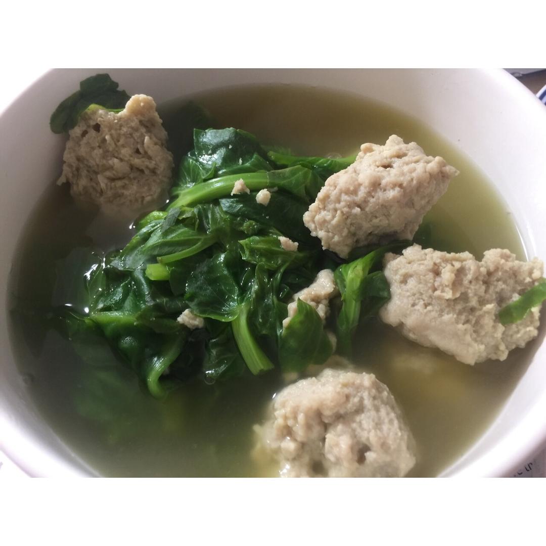 小白菜丸子汤