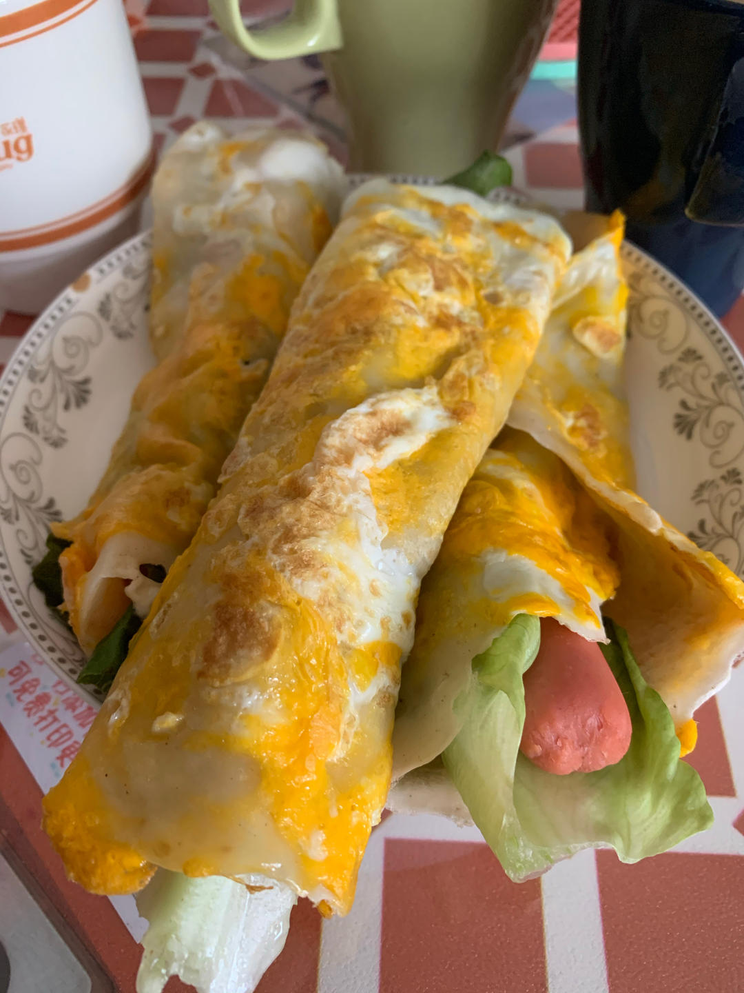 肉松芝士蛋饼卷