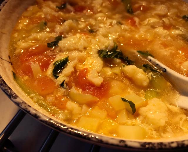 堂妈小厨——番茄土豆疙瘩汤的做法