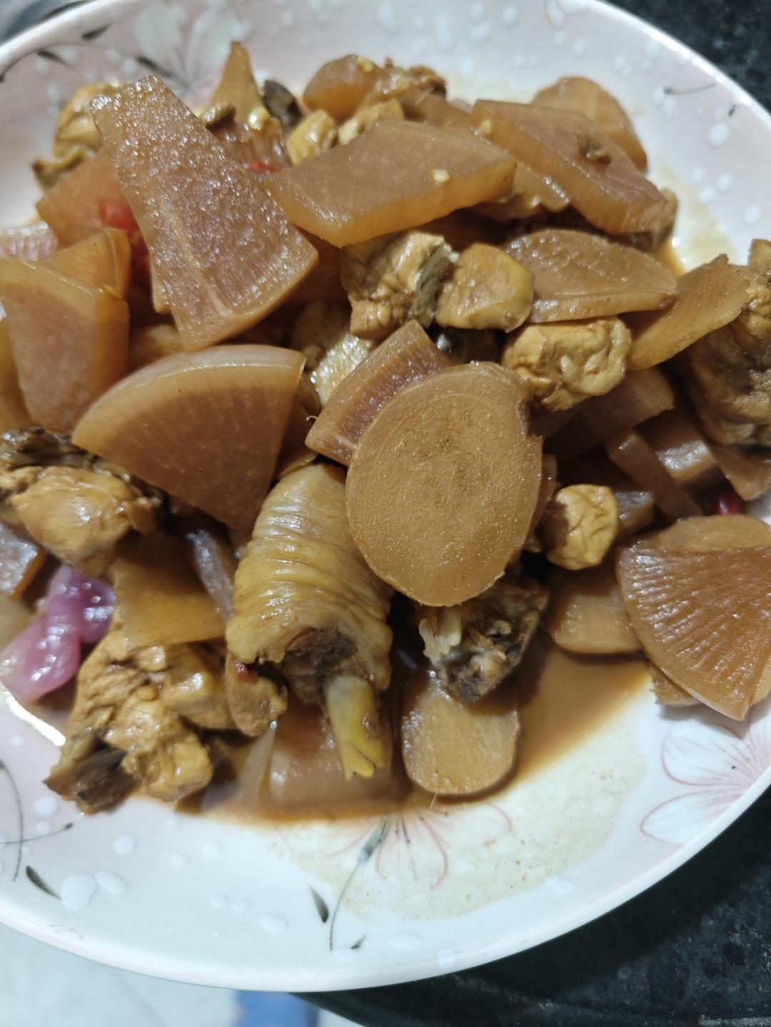 小时候最爱吃的酸萝卜炒鸡肉简单好做