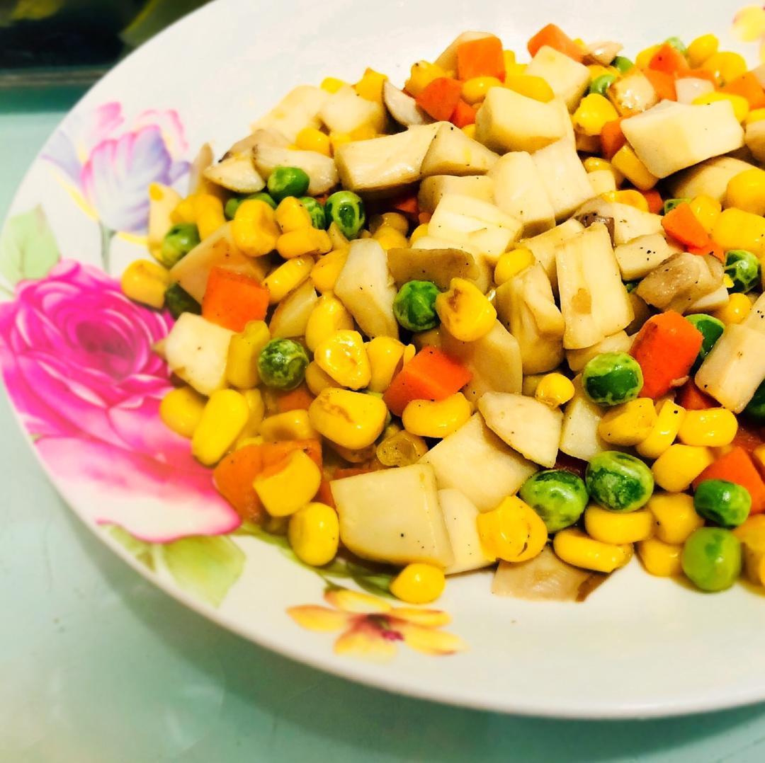 杏鲍菇炒玉米