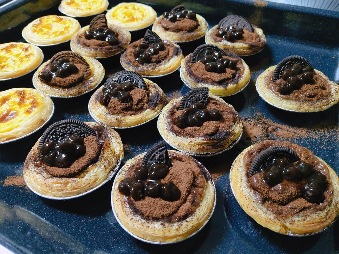 香浓丝滑❗️🔥一口爆浆的巧克力脏脏蛋挞❗️