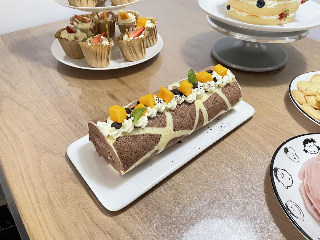 长颈鹿可可蛋糕卷