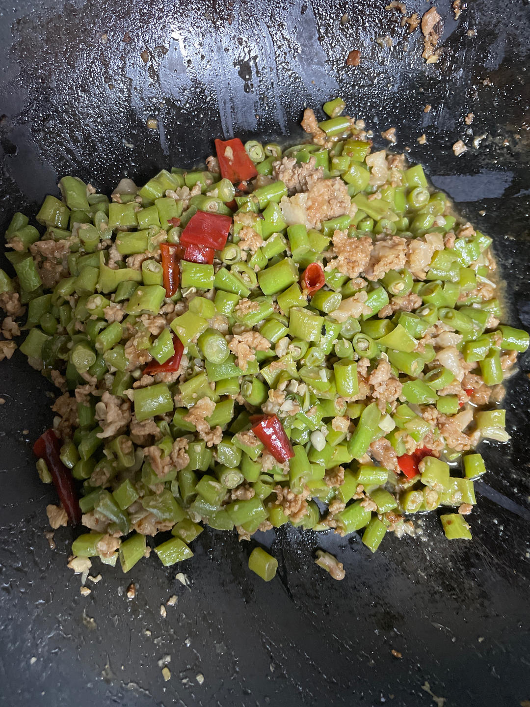 肉沫豆角下饭菜