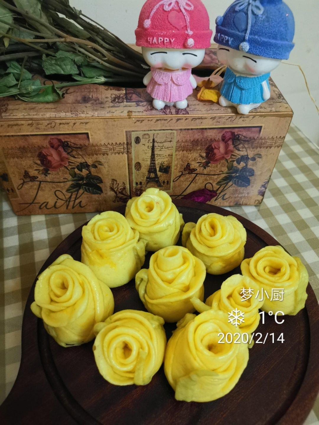 南瓜玫瑰花馒头