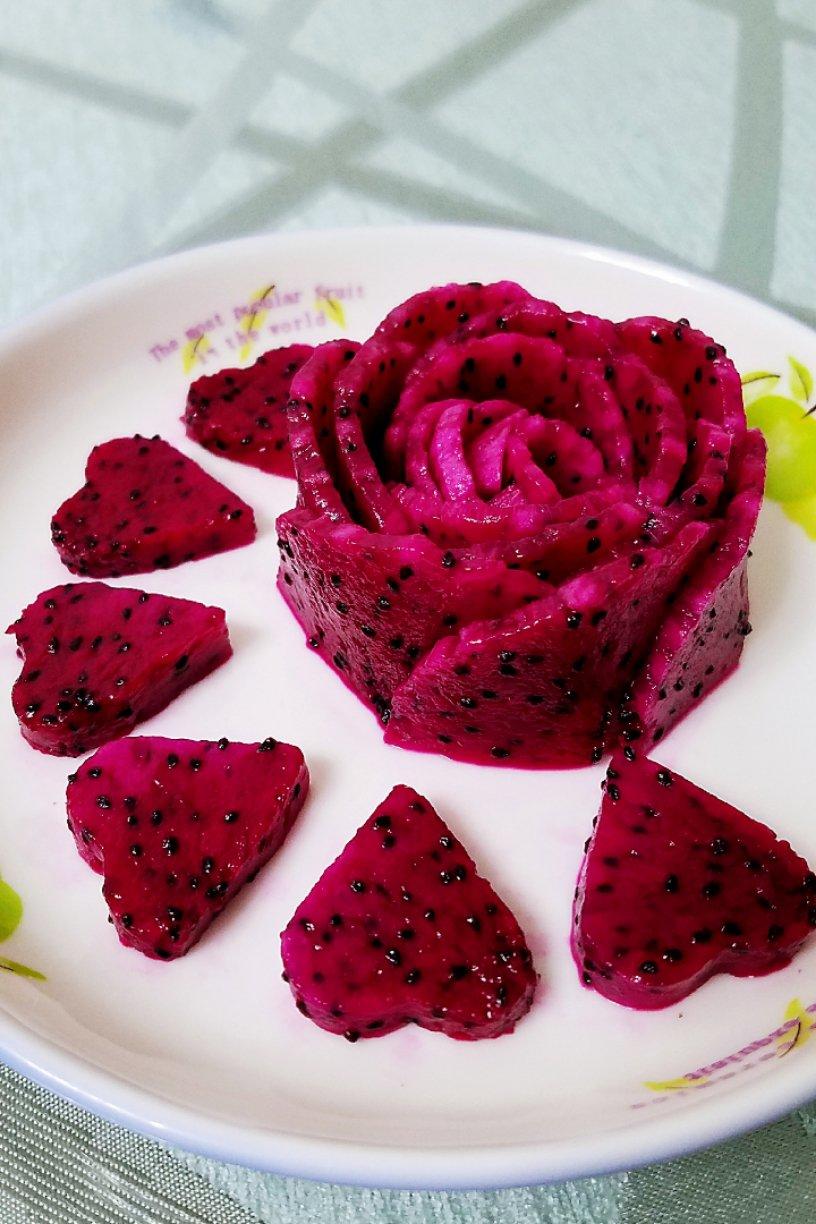 wyyapl做的火龙果花,美丽的水果摆盘