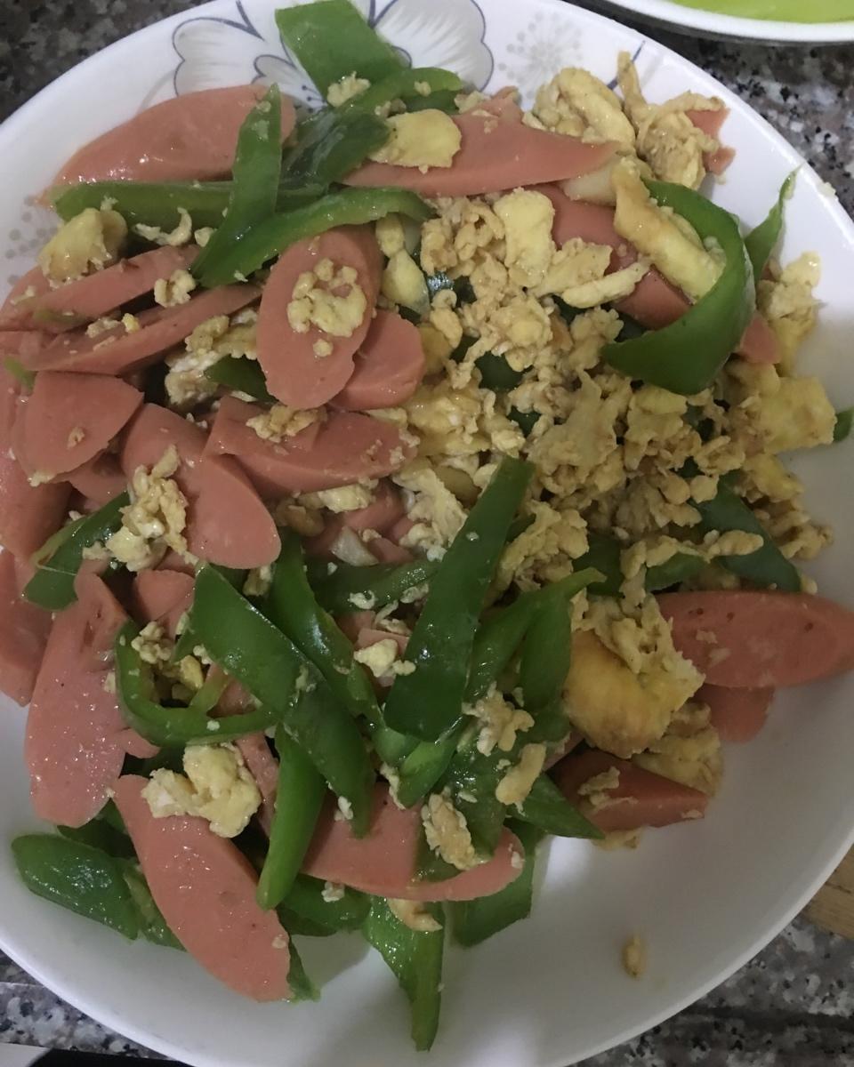 青椒鸡蛋火腿肠