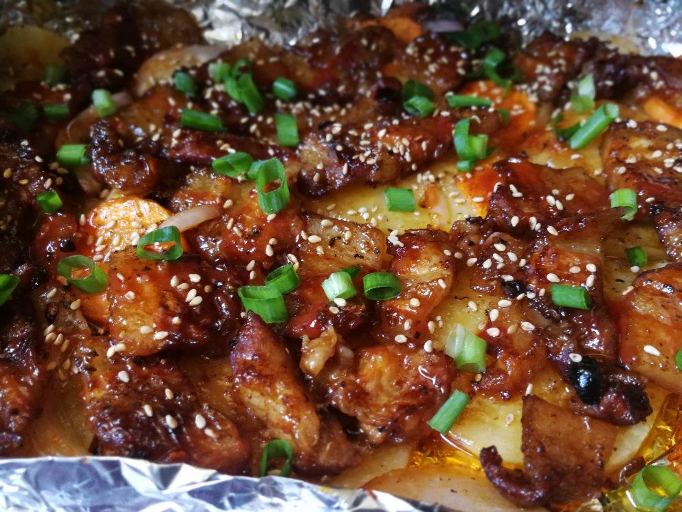 烤箱版土豆烤五花肉