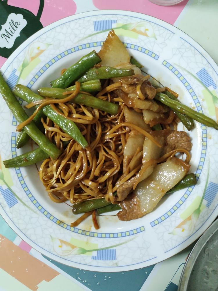 四季豆焖面的做法