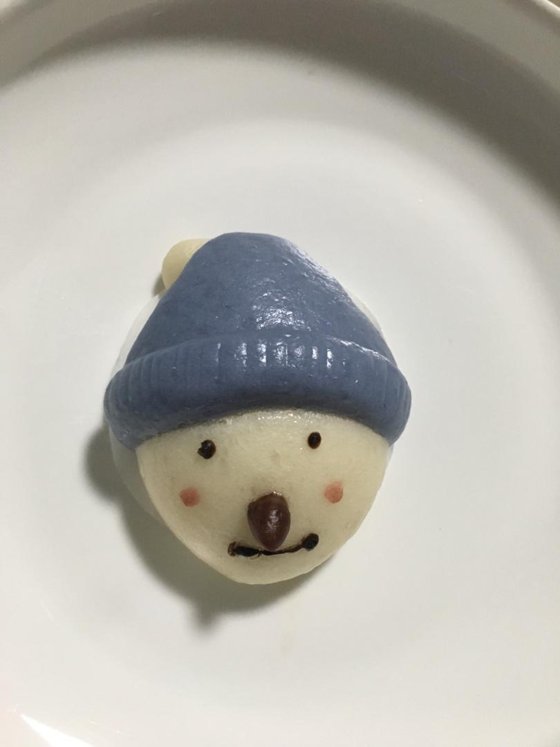 蓝帽子小雪人馒头