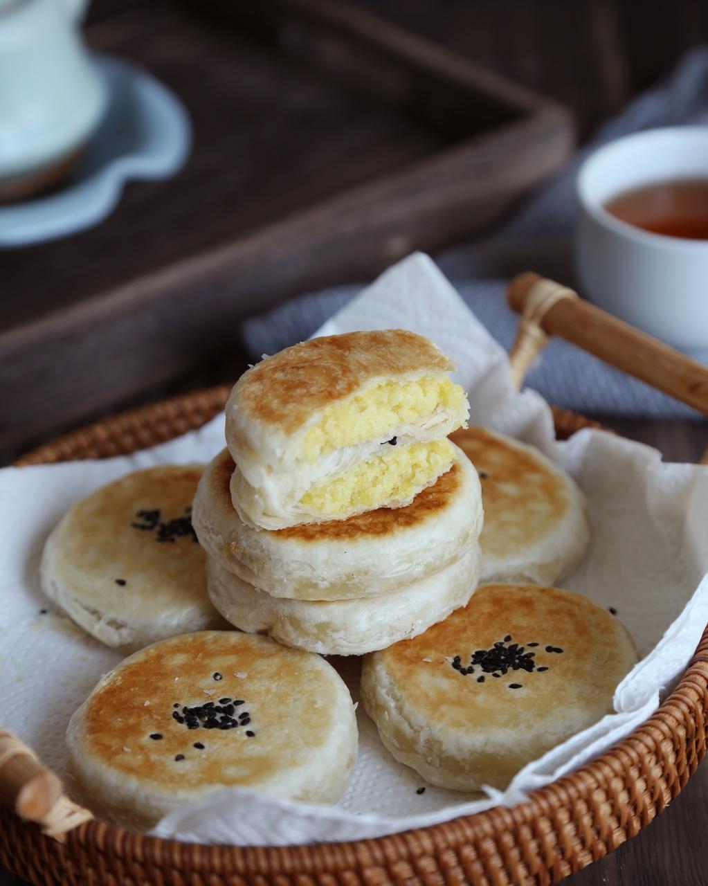 爱吃素的清净手作做的堂妈小厨——酥皮绿豆饼