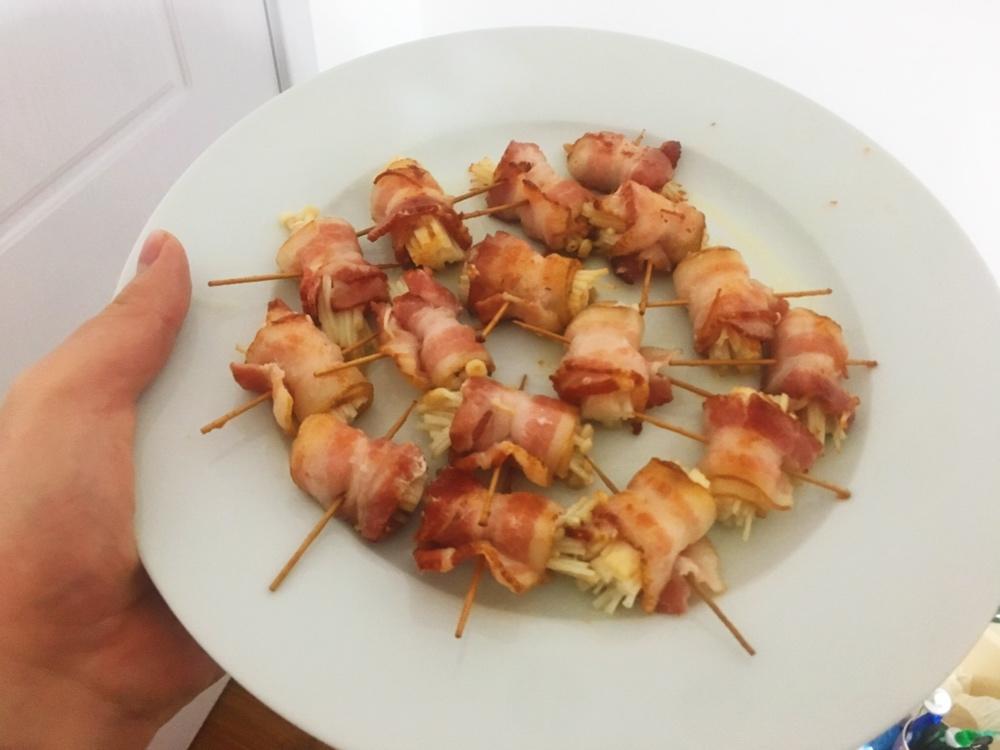 香煎培根金针菇卷