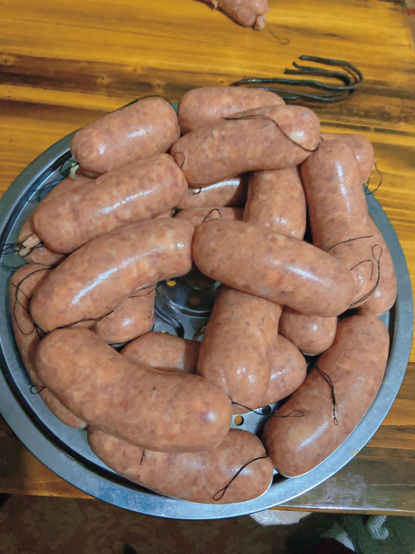 烤肠（自制脆皮肠，黑胡椒口味）