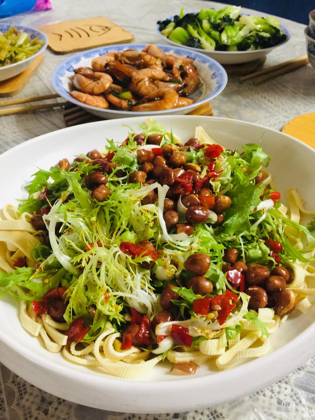 凉拌豆皮黄瓜苦菊菜（酸辣汁版）