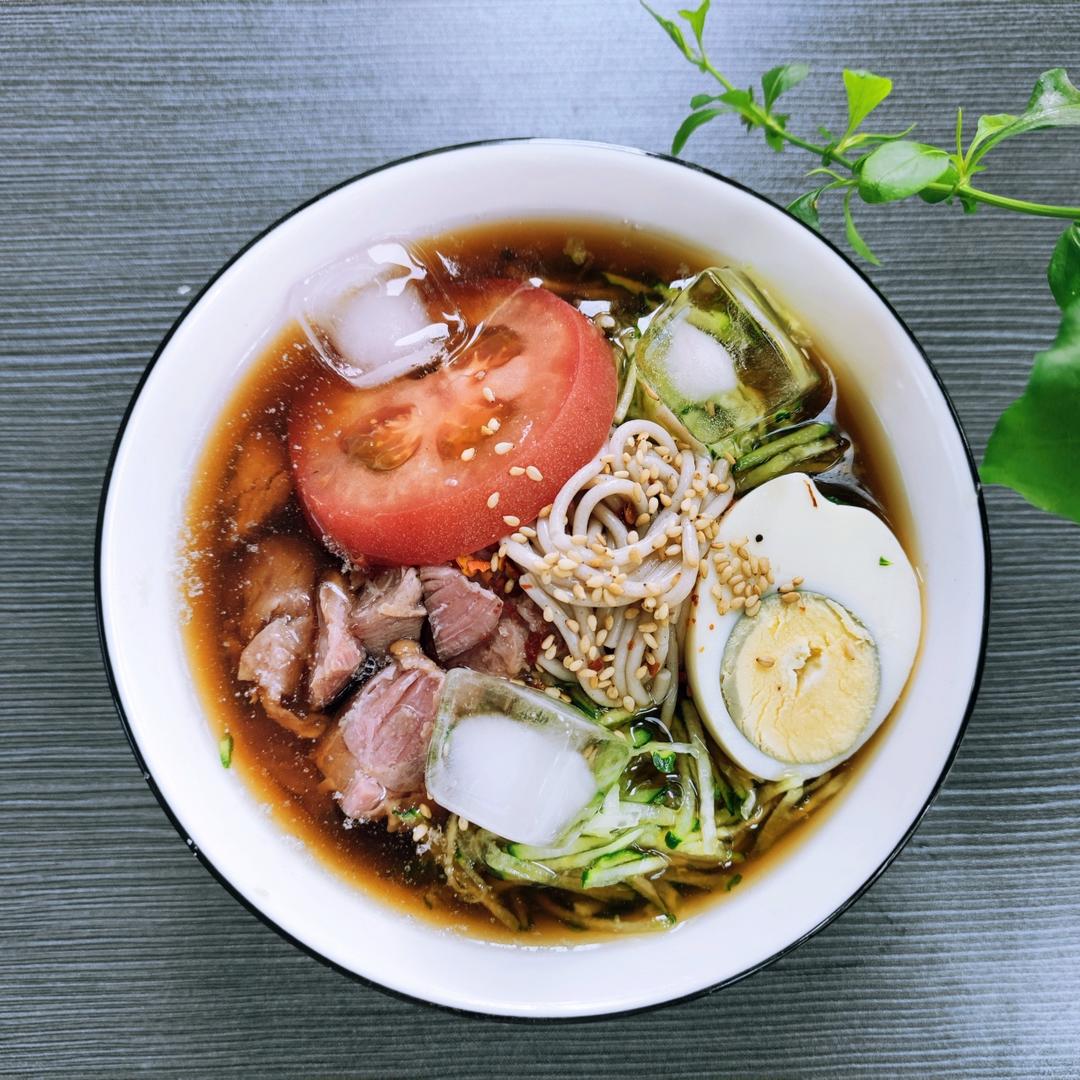 简易版荞麦冷面-低卡朝鲜冷面🍜气泡水苹果醋汤底