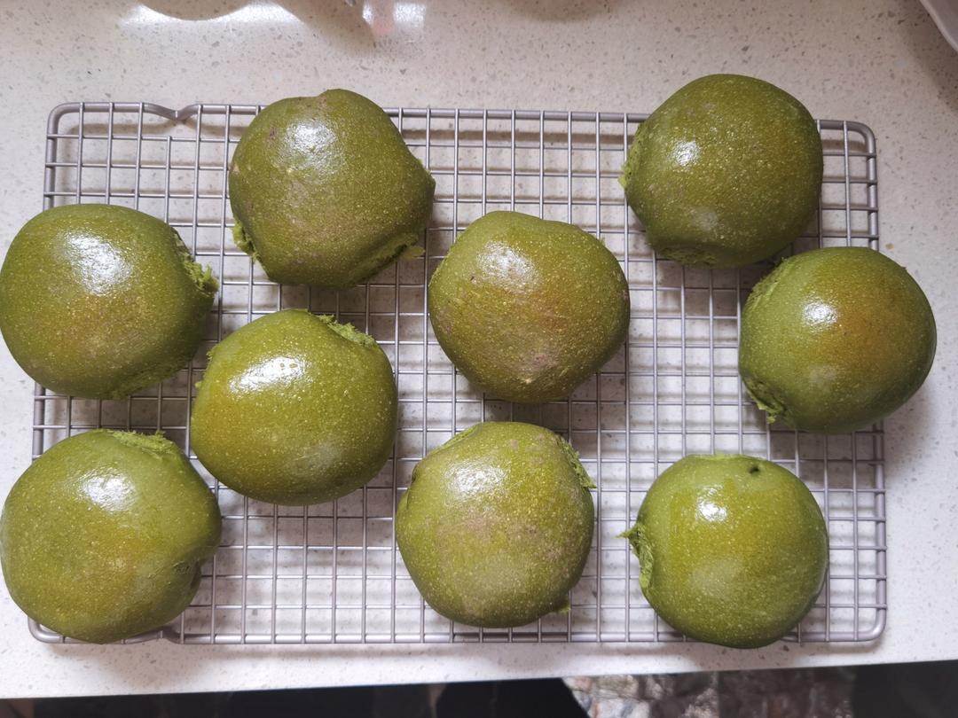 抹茶红豆软面包