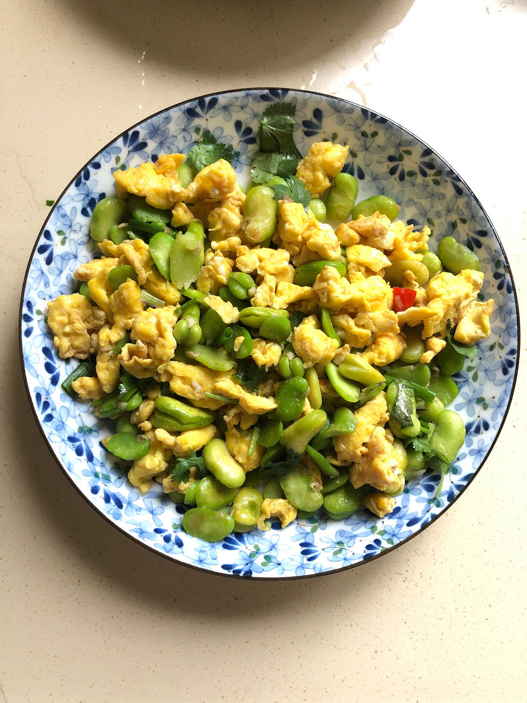 鲜蚕豆炒鸡蛋