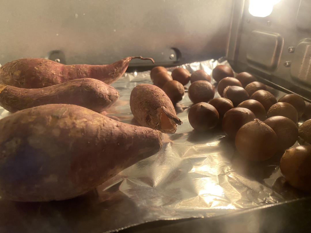 简单两步烤板栗/烤毛栗子（烤箱版）