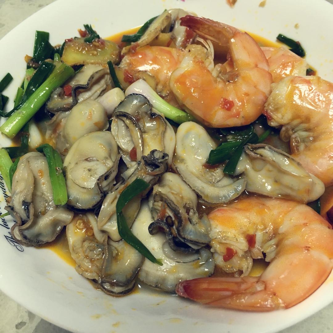 姜葱爆炒生蚝
