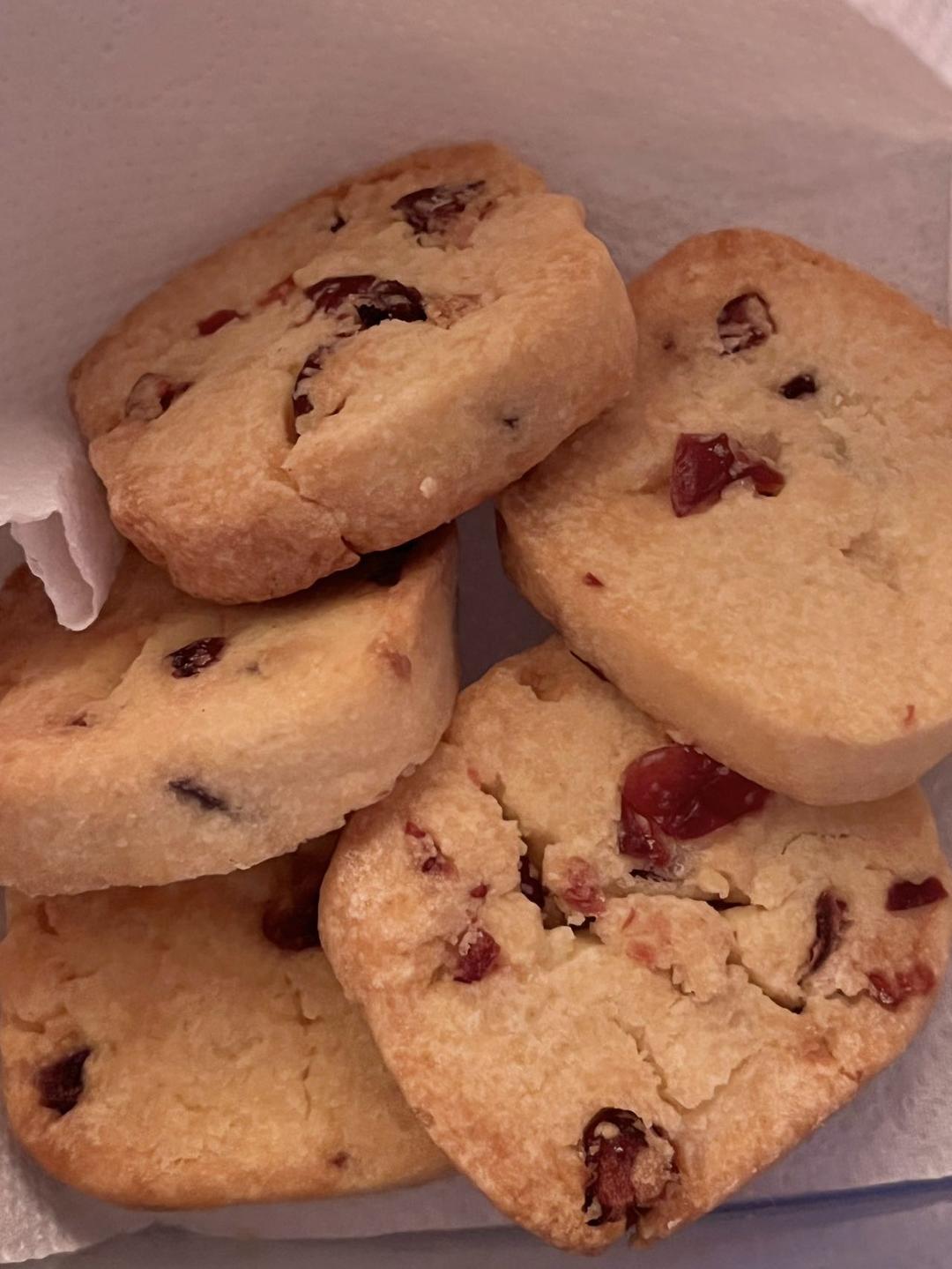 蔓越莓黄油曲奇饼干（少油低糖，技巧全面）