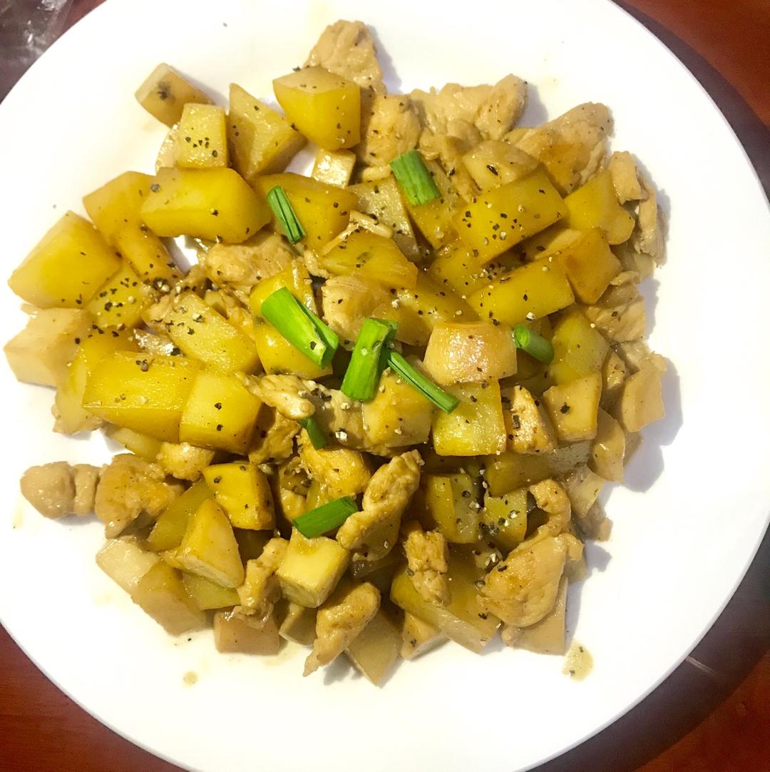 鸡肉杏鲍菇盐煮