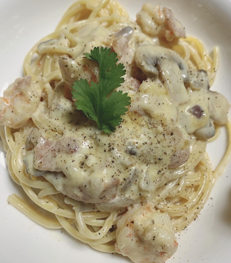 奶油大虾培根意粉