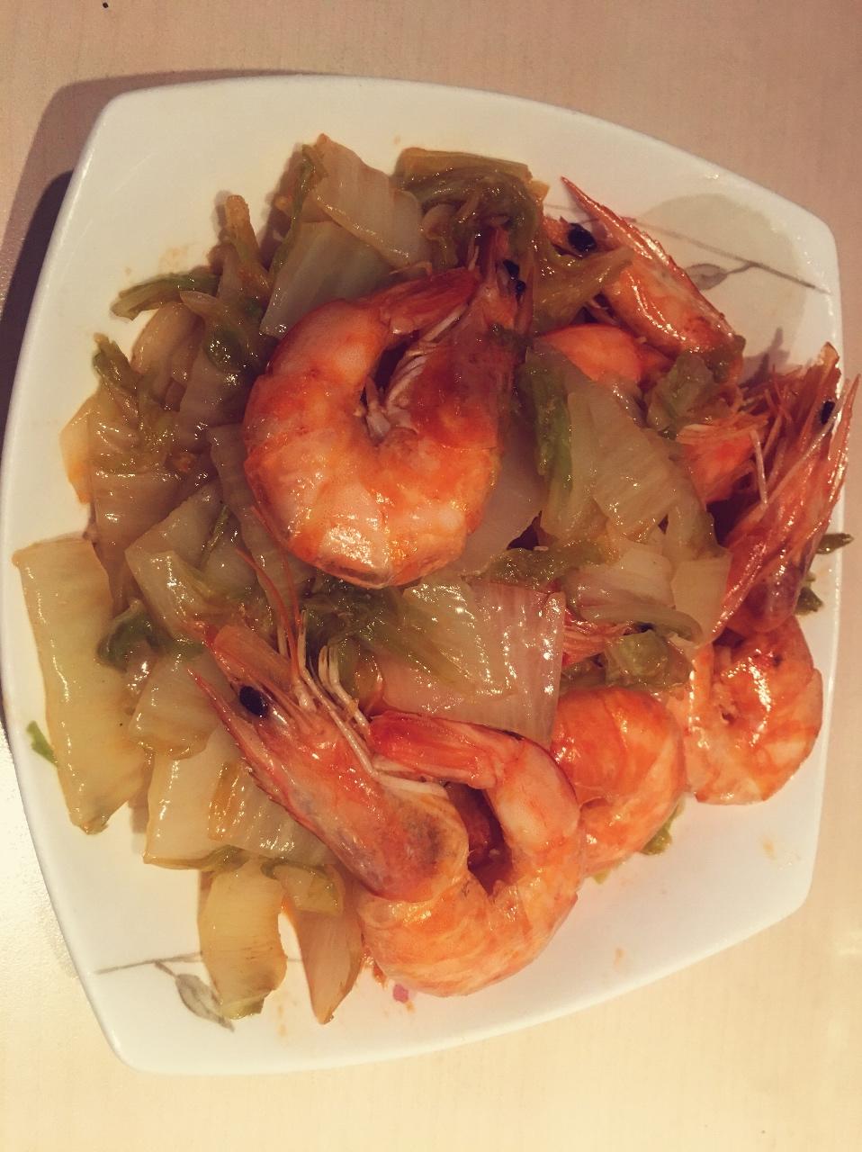 大虾炒白菜