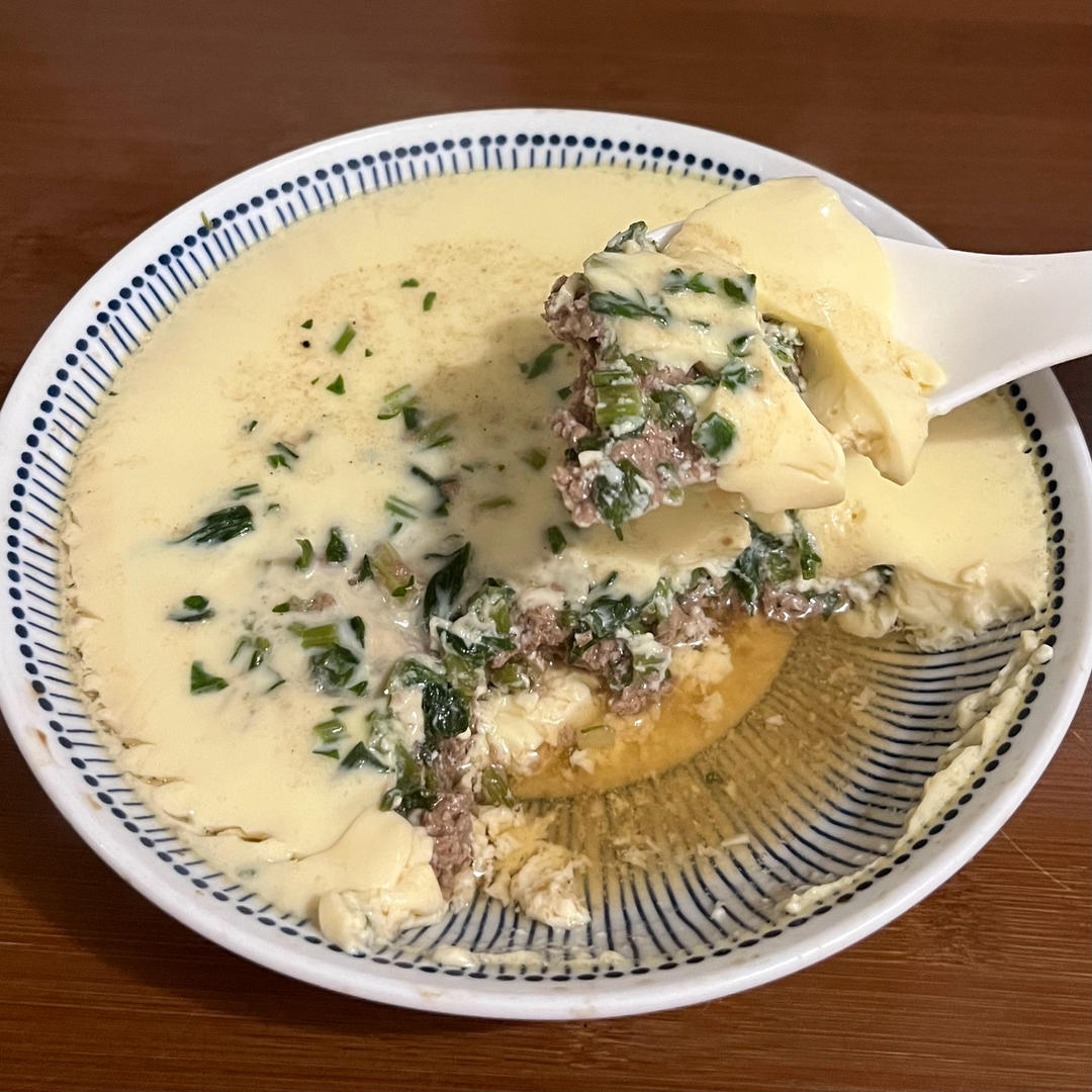 快手减脂餐～雪花牛肉～肉饼蒸蛋